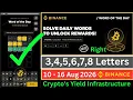 Theme Crypto s Yield Infrastructure WOTD Binance Crypto WODL Answers Today All Letters WOTD