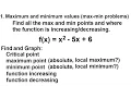 Calculus - Application of Differentiation 3 of 60 Values Ex 2 f x x 2-5x 6