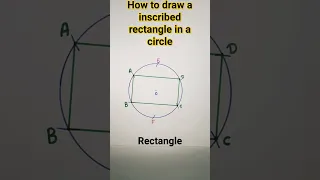 how to draw a inscribed rectangle in a circle construction