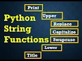 Python String Functions Python for Beginners