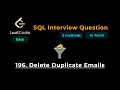 Delete Duplicate Emails - Database