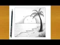 How To Draw Simple Scenery Art For Beginners Landscape Drawing