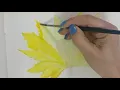 Japanese Maple Leaves drawing and colouring II Part-1 watercolour II