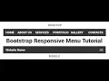 Bootstrap Responsive Menu Tutorial