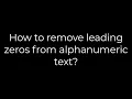 Java How to remove leading zeros from alphanumeric text 5solution
