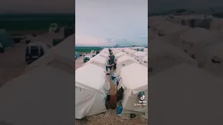 مخيم أقرأ في عزاز في اجواء الشتاء 