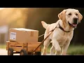 Download Lagu Dog Patton Pulls His Own Little Wooden Cart To Help His Owner Pick Up The Package!