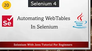 How to Automate WebTables In Selenium Selenium WebDriver Tutorial for Beginners
