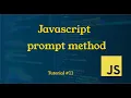 Prompt Method in Javascript Tutorial JavaScript Tutorial