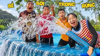 Hà Sam Thử Thách Cắm Trại Bể Bơi Siêu To Trong Rừng Với Cắm Trại Trên Cây