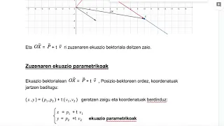 zuzenaren ekuazioak