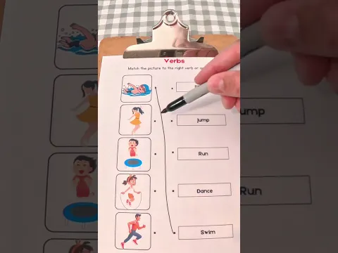 Connecting Action Pictures To Written Words On Paper