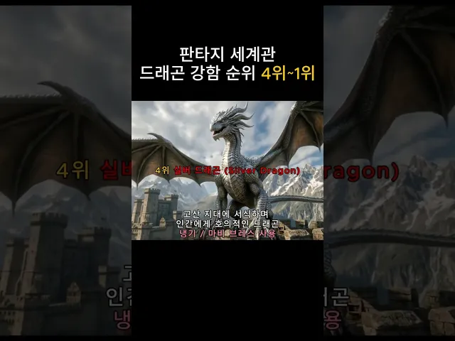 판타지 세계관 드래곤 강함 순위 4위~1위