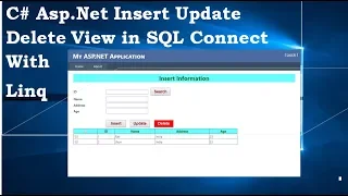 Asp Net c Insert Update Delete and View With Sql Server Database connect linq