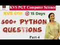 Python 500 Questions Part-4 KVS PGT Computer Science 15 Days KVS PGT Computer Science Nitasha