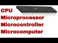 CPU Microprocessor Microcontroller Microcomputer