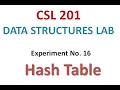 Experiment No 16 Hash Table