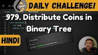 979 Distribute Coins in Binary Tree leetcode daily challenge DSA Hindi