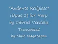 "Andante Religioso" (Opus 1) for Harp