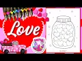 Coloring Hearts in a Jar Valentines Day Coloring Pages