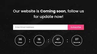 Responsive Coming Soon Page Design using HTML CSS JavaScript