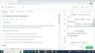 Implement Stack using Queues LeetCode 225
