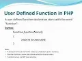 PHP-USER DEFINED FUNCTION