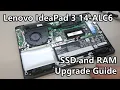 Lenovo IdeaPad 3 14-ALC06 SSD and RAM Upgrade Guide
