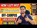 How I Got Into Microsoft OFF-Campus Software Engineer 1 week Revision Strategy Nishant Chahar