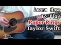 Taylor Swift Paper Rings Guitar Lesson Chords and Tutorial