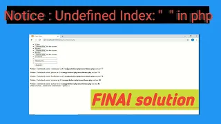 How to solved problem Undefined index in php Final solution