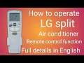 LG AC Remote Functions Explained Easy English Guide