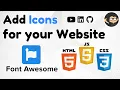 How to add Icons HTML CSS with Font Awesome Icons