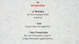 String vs StringBuilder vs StringBuffer Java Interview questions Java in 60 Seconds