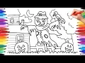 Halloween Coloring Pages How to Draw a Halloween Scarecrow Pumpkin Trick or Treat For Kids
