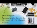 Java program that uses recursive function to print the nth value of the Fibonacci sequence