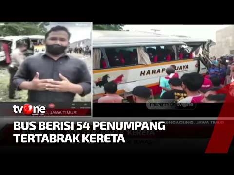 Bus Tertabrak Kereta di Tulungagung, Lima Orang Tewas