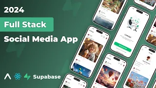 Build Full Stack Social Media App in React Native Supabase React Native Tutorial for Beginners