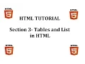 HTML Tutorial Section 3 - Tables and List in HTML-1