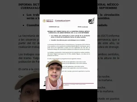 Carretera de Mexico Cuernavaca tendra un cierre parcial #shorts #humor