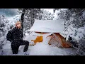 Download Lagu CAMPING IN SNOWSTORM - Heavy SNOW and Heavy RAIN - Winter Tent Camping