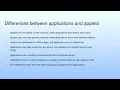 Differences between applications and applets Lecture 05 Java Applet Programming