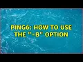 ping6 How to use the -b option