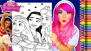 Coloring Disney Princess GIANT Coloring Page Rapunzel Moana Auora Crayola Crayons