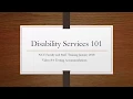 Disability Services 101 of 6 Testing Accommodations