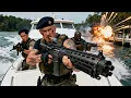 Lagu Thrilling action film: terrorists attack mercenaries by speedboat, fierce gunfight erupts