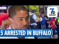 Five people charged after alleged assault of a Buffalo police officer on Niagara Street