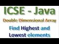 ICSE-Computer Applications Java Find Greatest Smallest elements from Double Dimensional Array