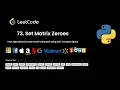 LeetCode 73 Set Matrix Zeroes 4 Approaches Brute Force Using Set Using List Constant Space