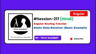 Static Data Resolver Basic Example in Angular Angular tutorial in Hindi Session-217
